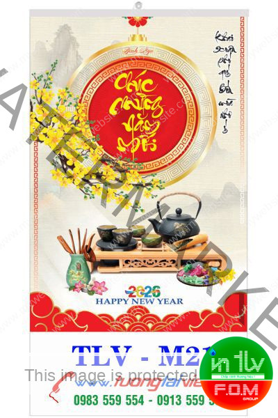 In lịch 7 tờ Chữ thư pháp