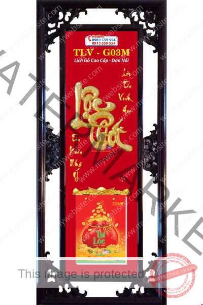 Lịch Gỗ Lộc Phát Thư Pháp