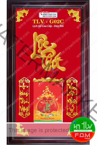 Lịch Gỗ Lộc Phát Vàng