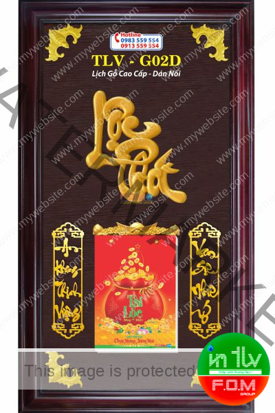 Lịch Gỗ Lộc Phát Vàng