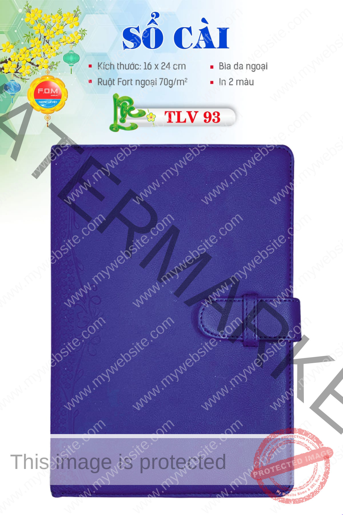 Sổ Agenda Tay Cài Bìa Xanh